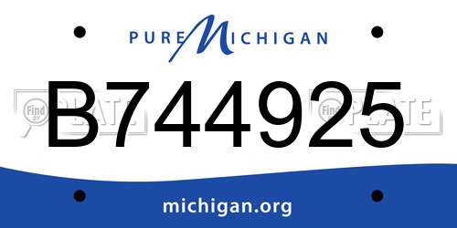 B744925 Michigan License Plate
