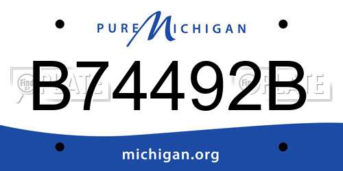 B74492B Michigan License Plate