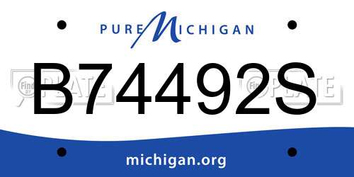 B74492S Michigan License Plate
