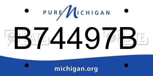 B74497B Michigan License Plate