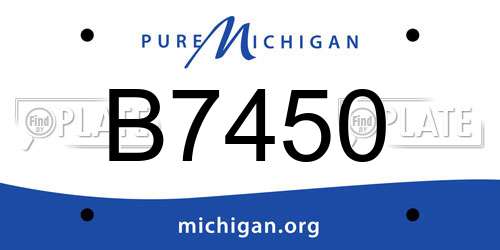 B7450 Michigan License Plate