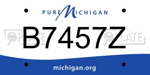 B7457Z Michigan License Plate