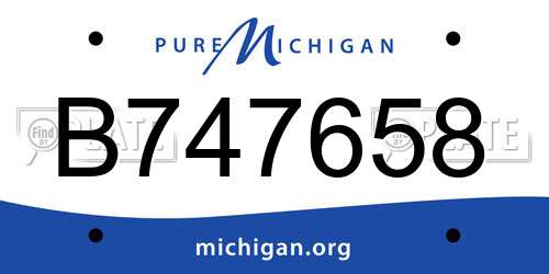B747658 Michigan License Plate