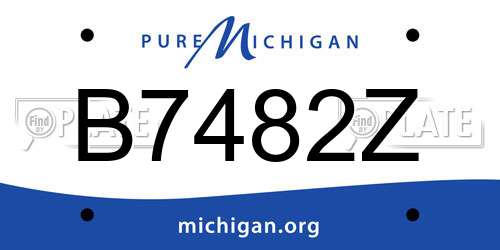 B7482Z Michigan License Plate