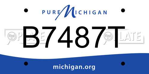 B7487T Michigan License Plate