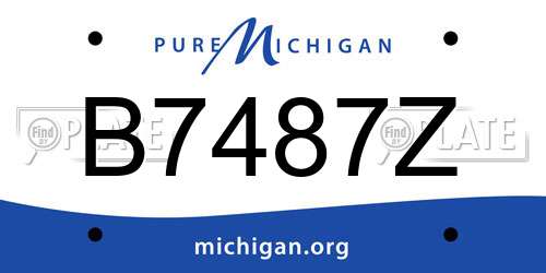 B7487Z Michigan License Plate