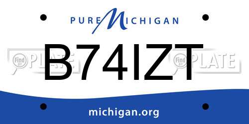 B74IZT Michigan License Plate