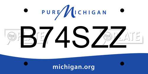 B74SZZ Michigan License Plate