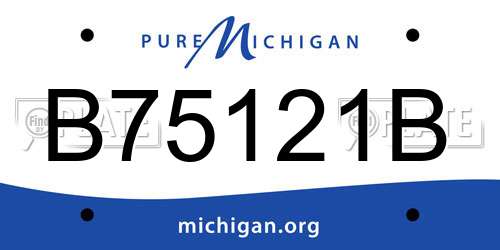 B75121B Michigan License Plate