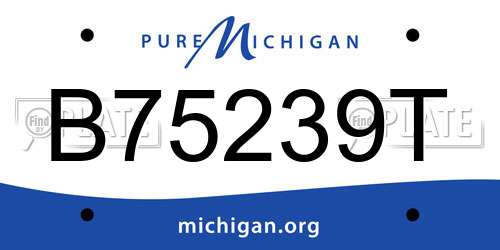 B75239T Michigan License Plate