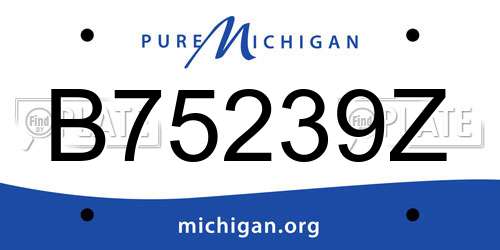 B75239Z Michigan License Plate