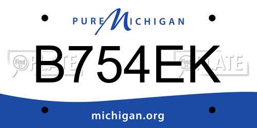 B754EK Michigan License Plate
