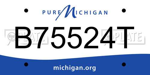 B75524T Michigan License Plate