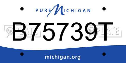 B75739T Michigan License Plate