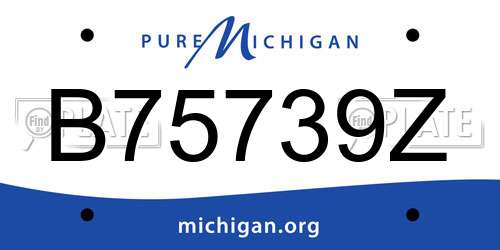 B75739Z Michigan License Plate
