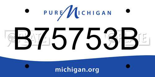 B75753B Michigan License Plate