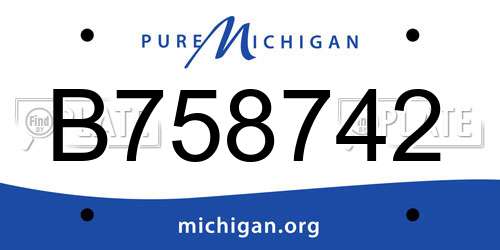 B758742 Michigan License Plate