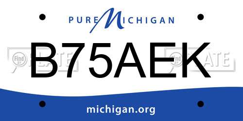 B75AEK Michigan License Plate