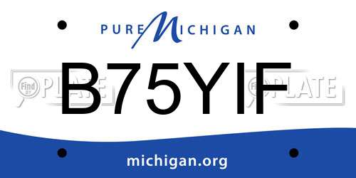 B75YIF Michigan License Plate