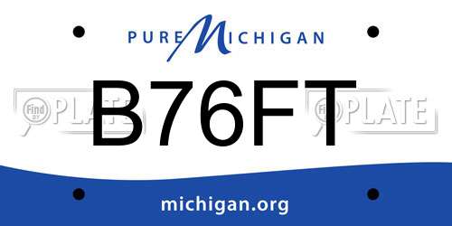 B76FT Michigan License Plate