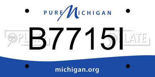 B7715I Michigan License Plate