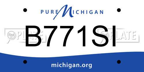 B771SI Michigan License Plate