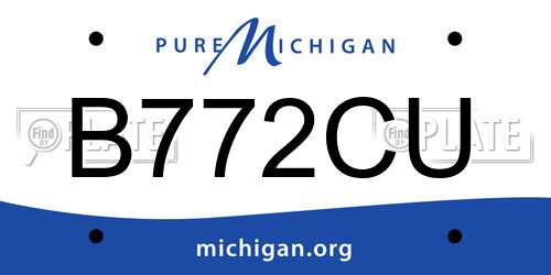 B772CU Michigan License Plate