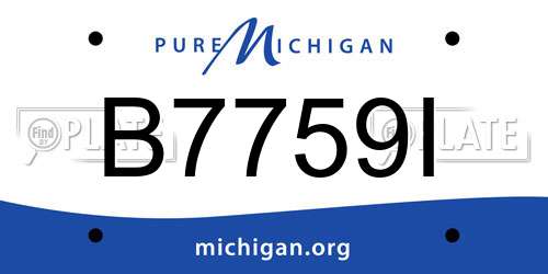 B7759I Michigan License Plate