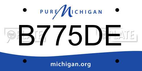 B775DE Michigan License Plate