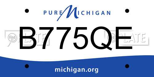 B775QE Michigan License Plate