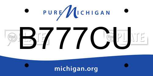 B777CU Michigan License Plate