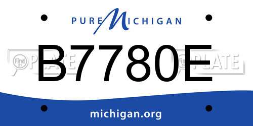 B7780E Michigan License Plate