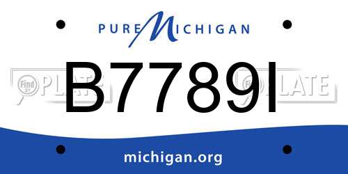 B7789I Michigan License Plate