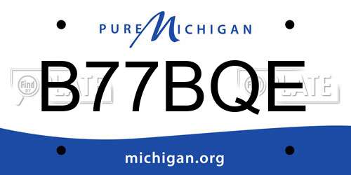 B77BQE Michigan License Plate