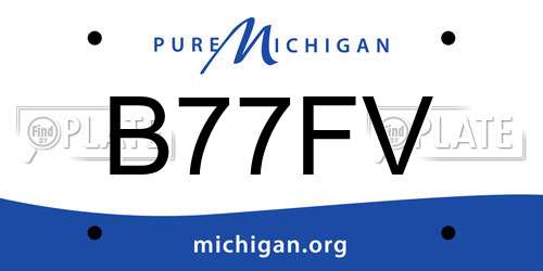 B77FV Michigan License Plate