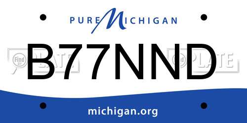 B77NND Michigan License Plate