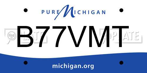 B77VMT Michigan License Plate