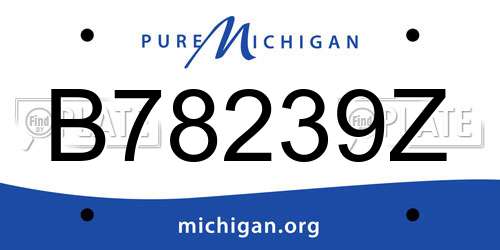 B78239Z Michigan License Plate