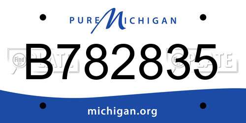 B782835 Michigan License Plate