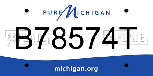 B78574T Michigan License Plate