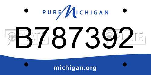 B787392 Michigan License Plate