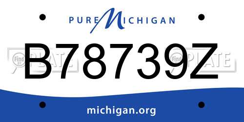 B78739Z Michigan License Plate
