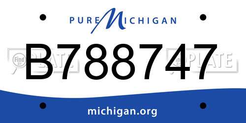 B788747 Michigan License Plate