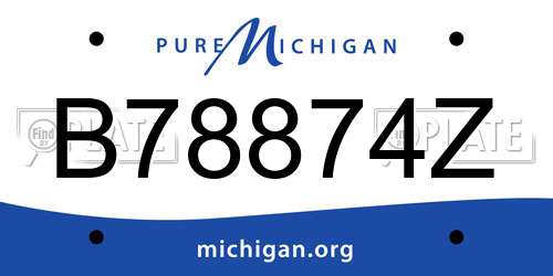 B78874Z Michigan License Plate