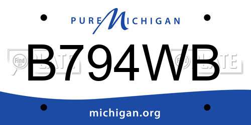 B794WB Michigan License Plate