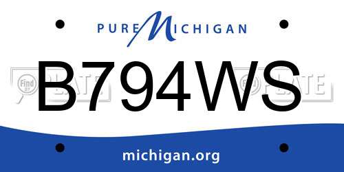 B794WS Michigan License Plate