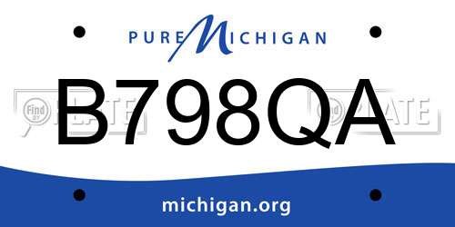 B798QA Michigan License Plate