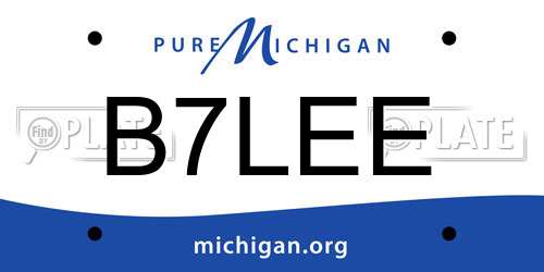 B7LEE Michigan License Plate