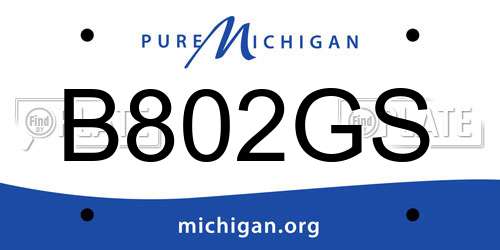 B802GS Michigan License Plate