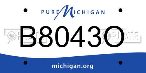 B8043O Michigan License Plate